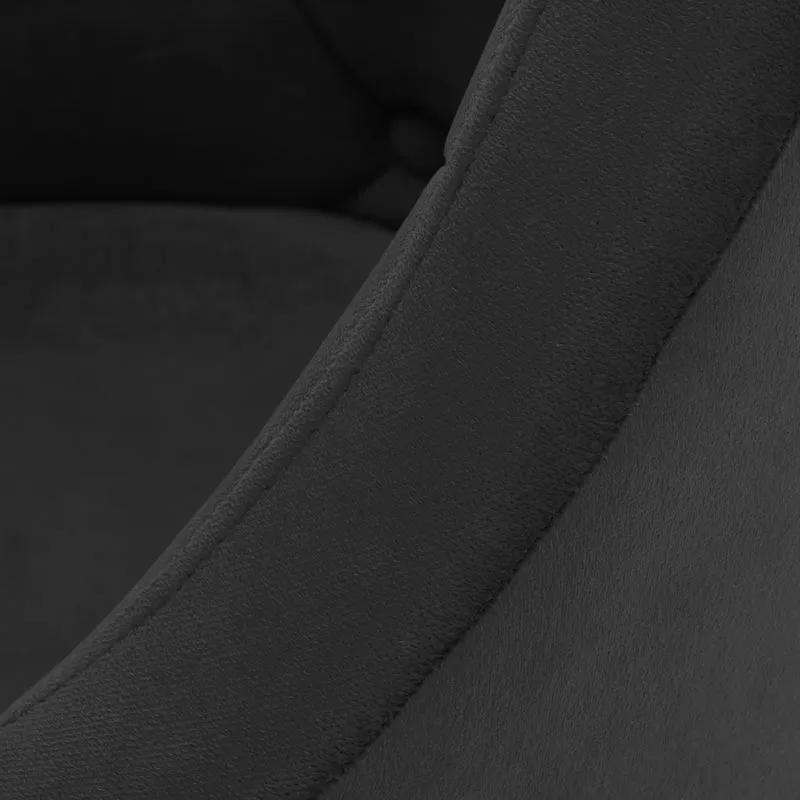 Poltroncina Girevole Velvet con Base Oro Elegante Sedia Design Trapuntata | QS-BL14G (Nero)