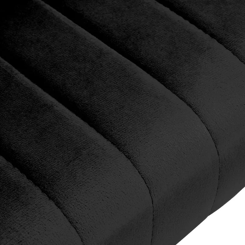 Sedia Girevole in Velluto con Base Oro per Ufficio e Beauty Salon | QS-OF212G (Nero)