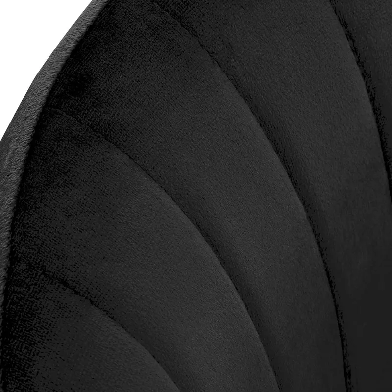 Sedia Girevole in Velluto con Base Oro per Ufficio e Beauty Salon | QS-OF212G (Nero)