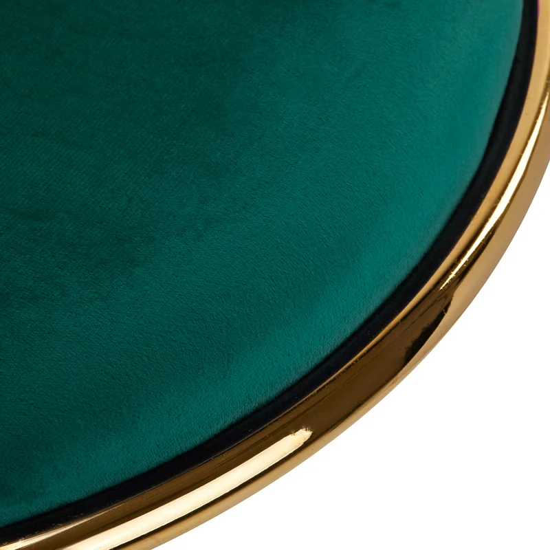 Sedia Girevole in Velluto con Schienale Intrecciato e Base Oro | QS-GW01G (Verde)