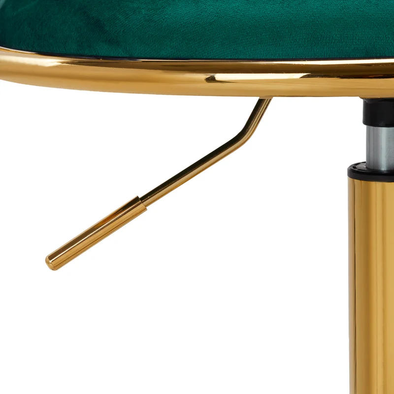Sedia Girevole in Velluto con Schienale Intrecciato e Base Oro | QS-GW01G (Verde)