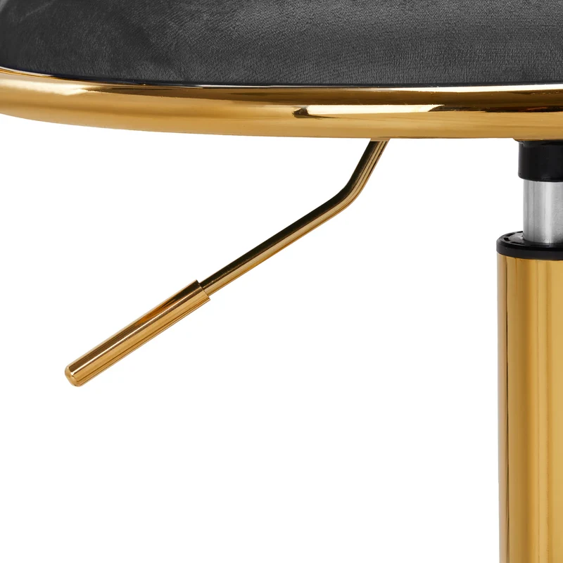 Sedia Girevole in Velluto con Schienale Intrecciato e Base Oro | QS-GW01G (Grigio)