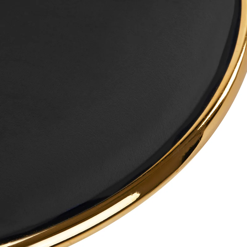 Sedia Girevole in Velluto con Schienale Intrecciato e Base Oro | QS-GW01G (Nero)