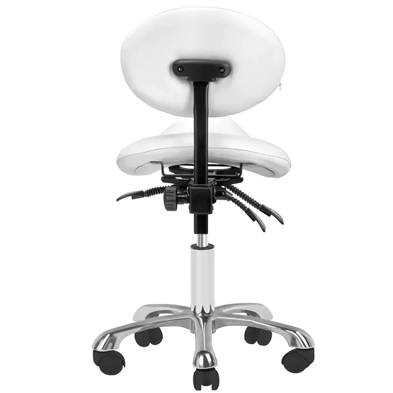Sgabello Estetica Professionale Ergonomico con Schienale Regolabile | 1025 GIOVANNI (Bianco)
