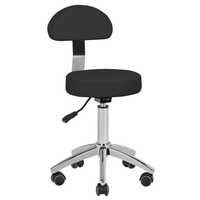 Sgabello Estetica Professionale con Schienale Removibile | AM-304 (Nero)