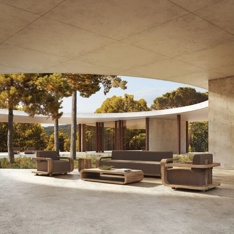Tavolino outdoor teak riciclato design – lusso Embrace