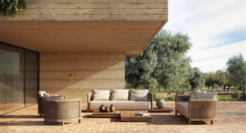Tavolino outdoor teak riciclato compatto design – lusso Riva