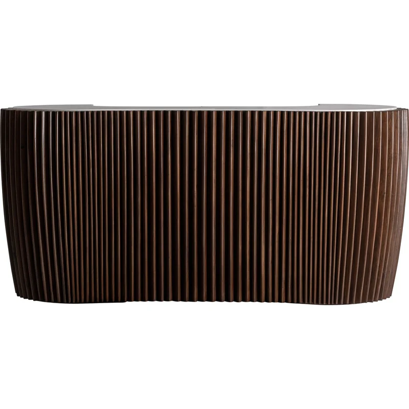 Bancone Reception Curvo Design Fluted Luxury