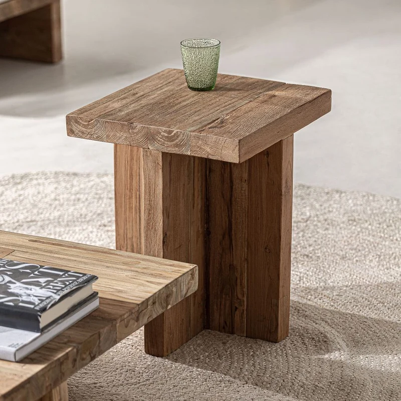 Tavolino alto outdoor teak design lusso Horizon Pure