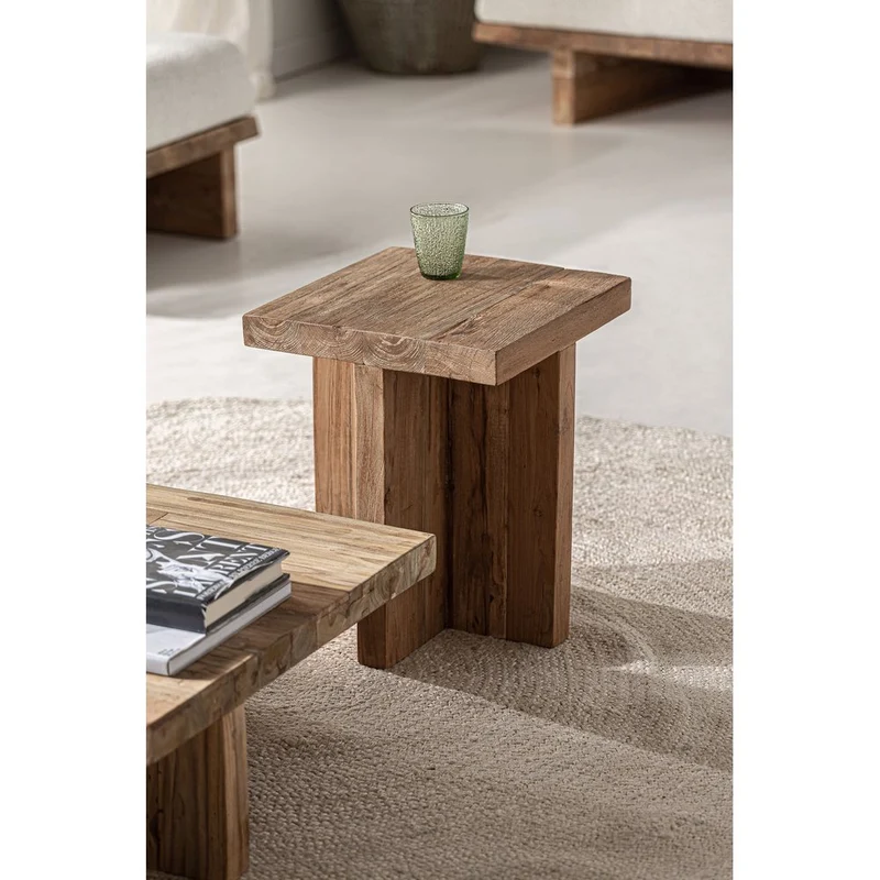 Tavolino alto outdoor teak design lusso Horizon Pure