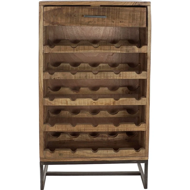 Mobile Portabottiglie Industrial Farmhouse Legno Acacia