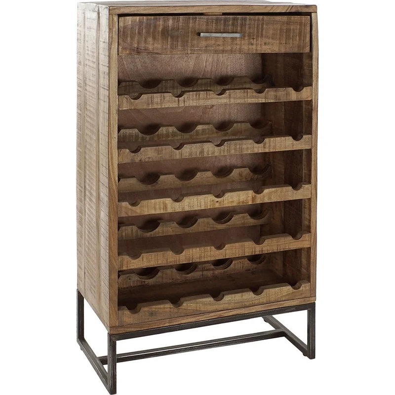 Mobile Portabottiglie Industrial Farmhouse Legno Acacia