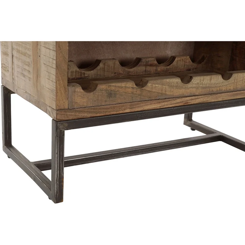 Mobile Portabottiglie Industrial Farmhouse Legno Acacia