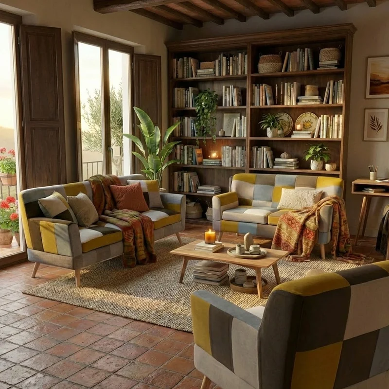 buybuy Divano Monoposto Modello Autunno Rivestimento Stoffa Stile Patchwork AUT75