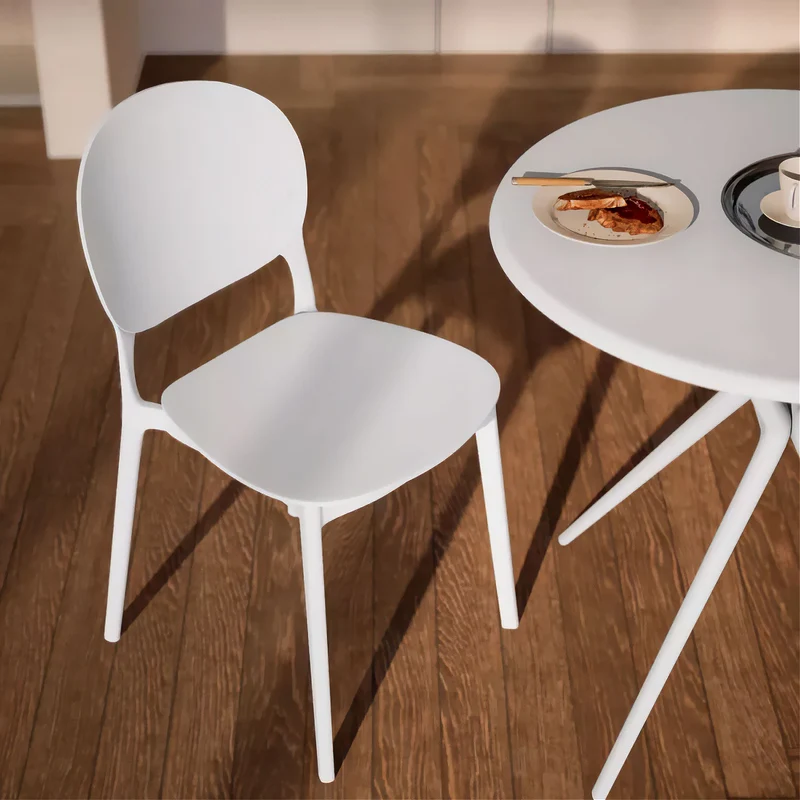 BUYBUY Sedia Torino in PP , robusta e moderna, impilabili Bianca TOR001W