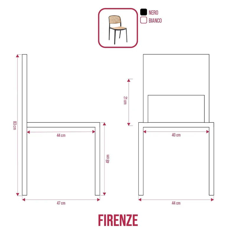 BUYBUY Sedia Arredamento da Interno Firenze Colore Bianco FIE001W