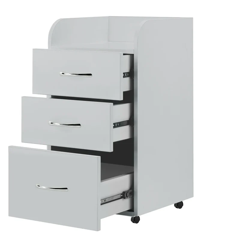 Mobiletto carrello per estetica e podologia grigio con cassetti e ruote | CABINET KOMBI (Grigio)