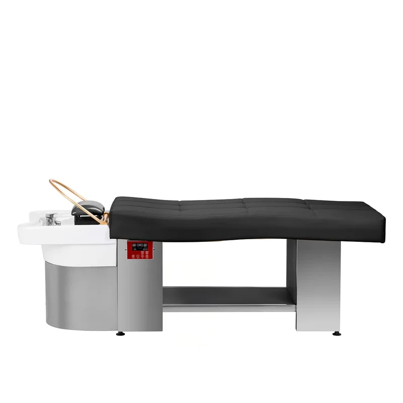 Lettino Professionale per Trattamenti Head Spa e Massaggio con Vaporizzatore Integrato | HEAD SPA 017 (Nero)