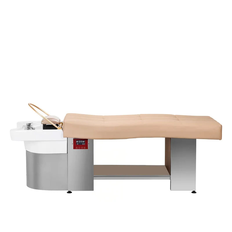 Lettino Professionale per Trattamenti Head Spa e Massaggio con Vaporizzatore Integrato | HEAD SPA 017 (Beige)