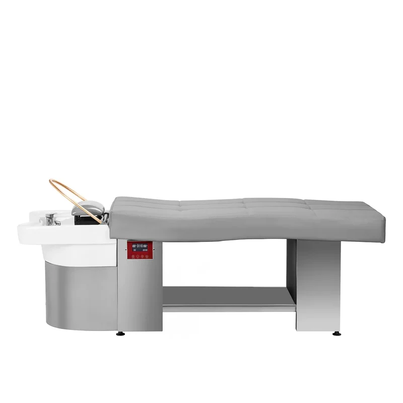 Lettino Professionale per Trattamenti Head Spa e Massaggio con Vaporizzatore Integrato | HEAD SPA 017 (Grigio)