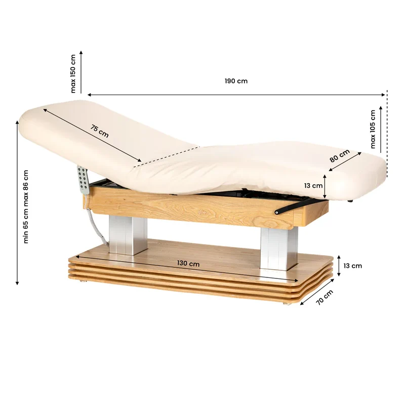 Lettino SPA Elettrico Professionale per Massaggi e Centri Estetici | SILLON COMFORT (Crema Marrone)
