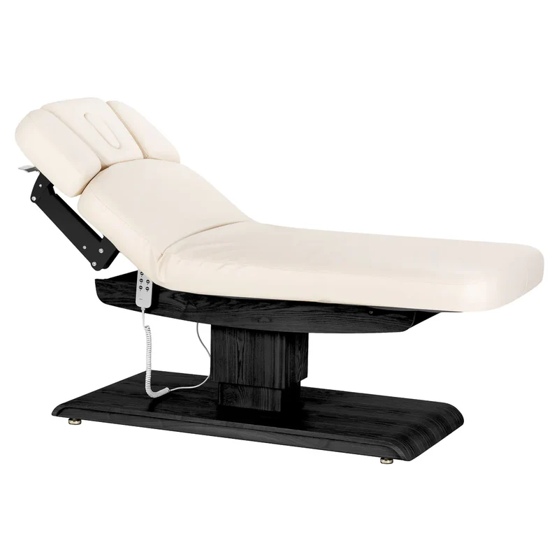 Lettino Elettrico e Massaggi Crema con Base Nera Regolabile | SPA LOUNGER SILLON (Crema Nero)