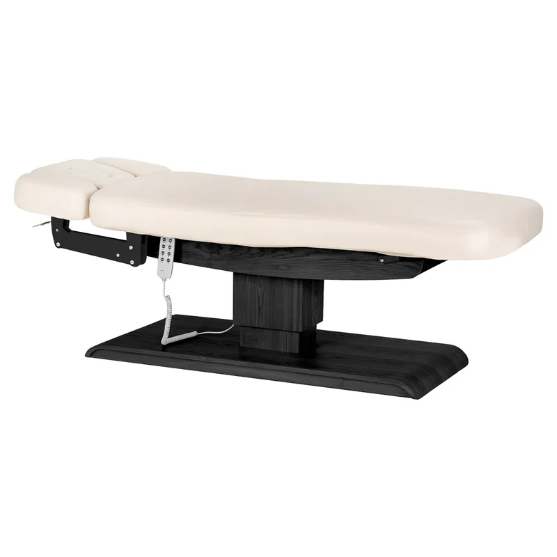 Lettino Elettrico e Massaggi Crema con Base Nera Regolabile | SPA LOUNGER SILLON (Crema Nero)