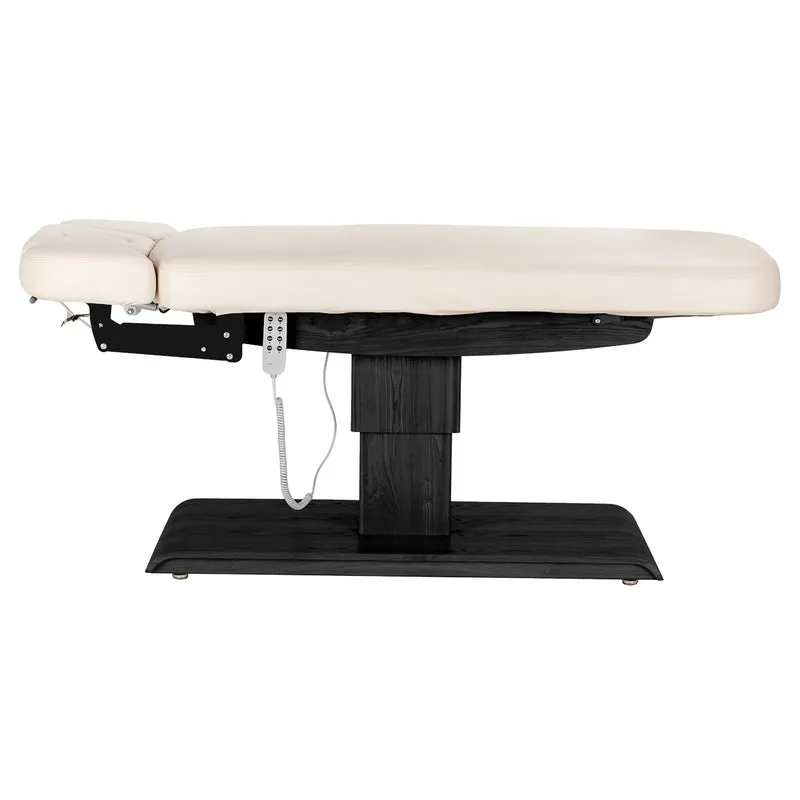 Lettino Elettrico e Massaggi Crema con Base Nera Regolabile | SPA LOUNGER SILLON (Crema Nero)