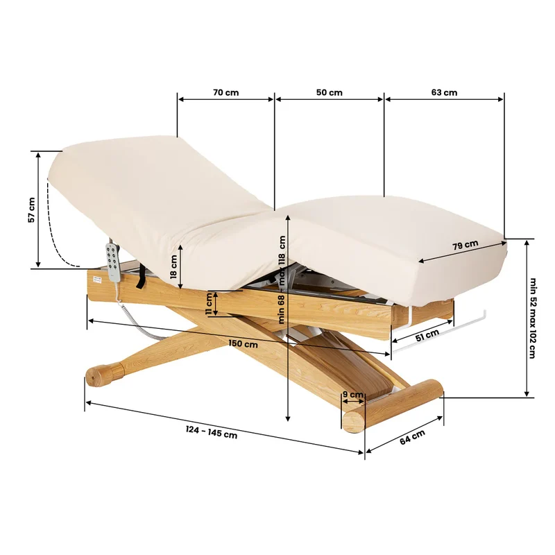 Lettino SPA Elettrico Professionale per Massaggi ed Estetica | SILLON SIESTA (Crema)