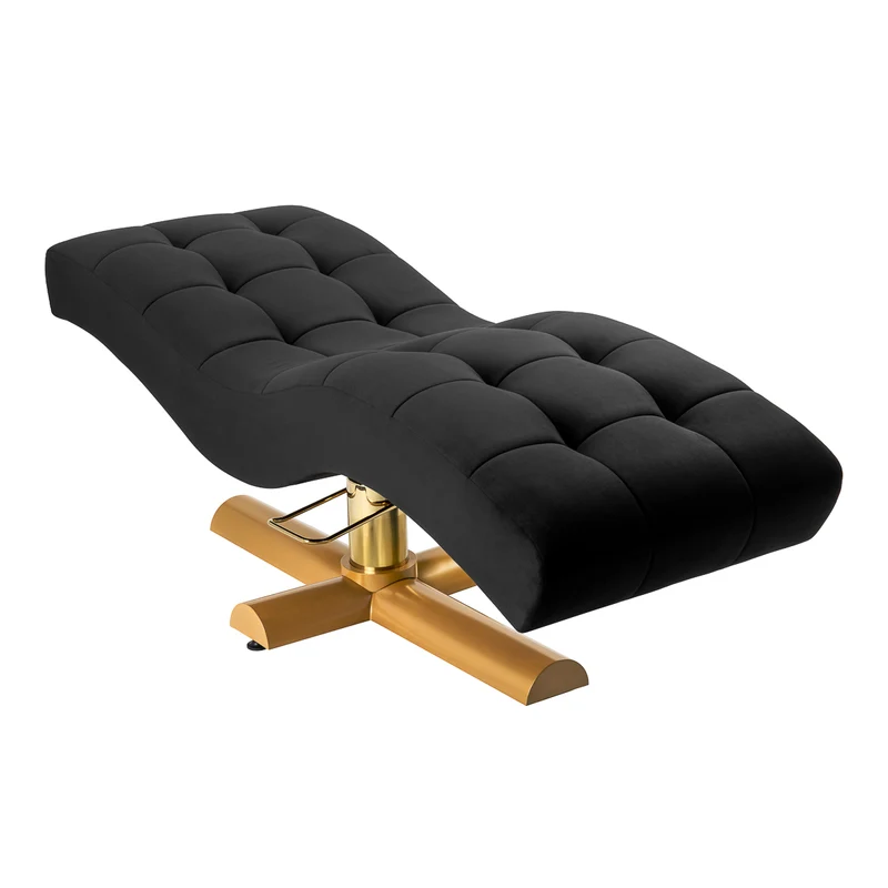 Lettino per Extension Ciglia con Base Oro – Sedia Estetica Professionale | SILLON CORONA (Nero)