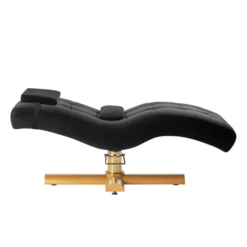 Lettino per Extension Ciglia con Base Oro – Sedia Estetica Professionale | SILLON CORONA (Nero)