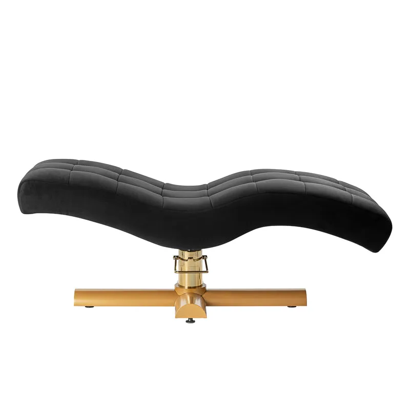 Lettino per Extension Ciglia con Base Oro – Sedia Estetica Professionale | SILLON CORONA (Nero)