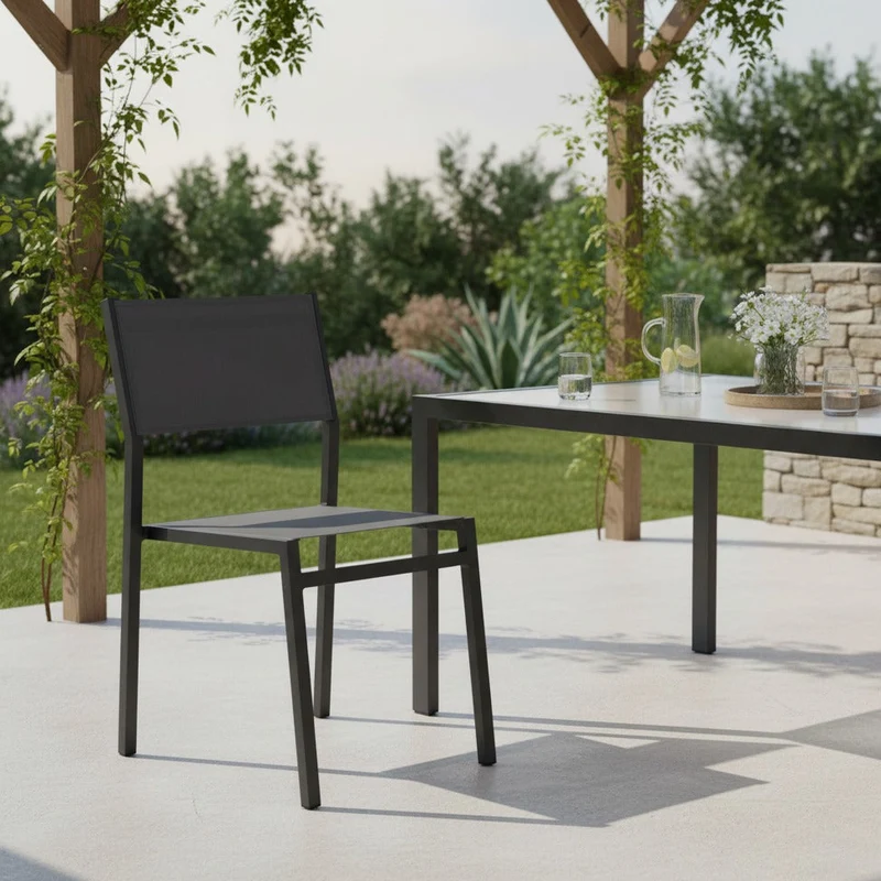 Tavolo allungabile "Santorini" in alluminio Antracite e Polywood dogato per esterno 180/240x100 cm