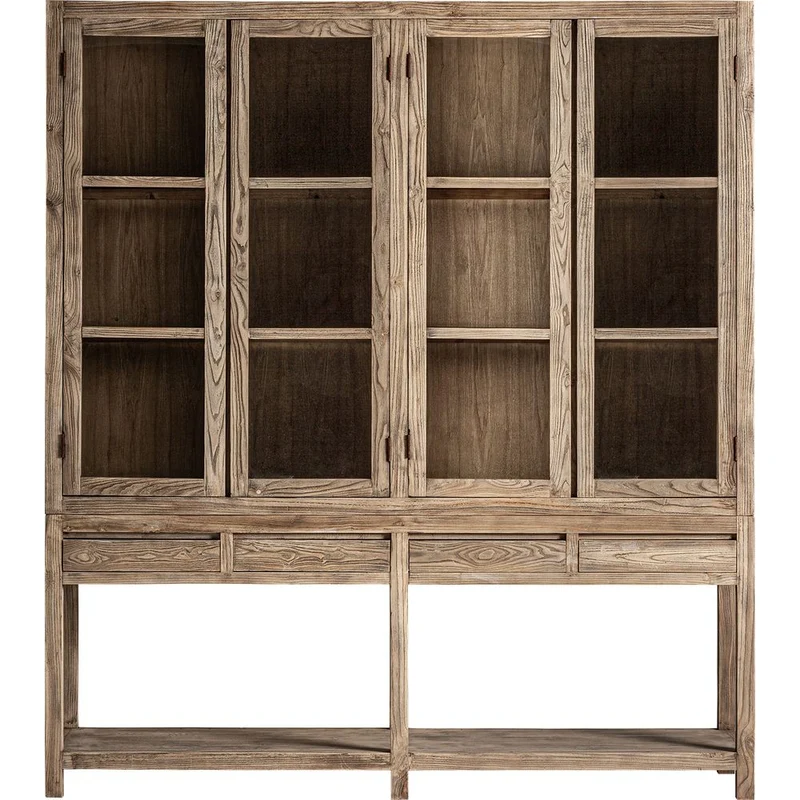 Vetrina country chic in legno olmo