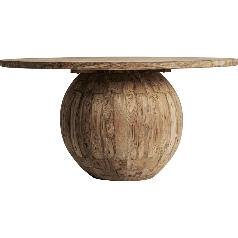 Tavolo rotondo teak design scultoreo