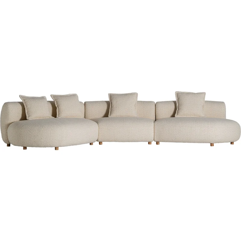 Divano Modulare Curvo Beige Design