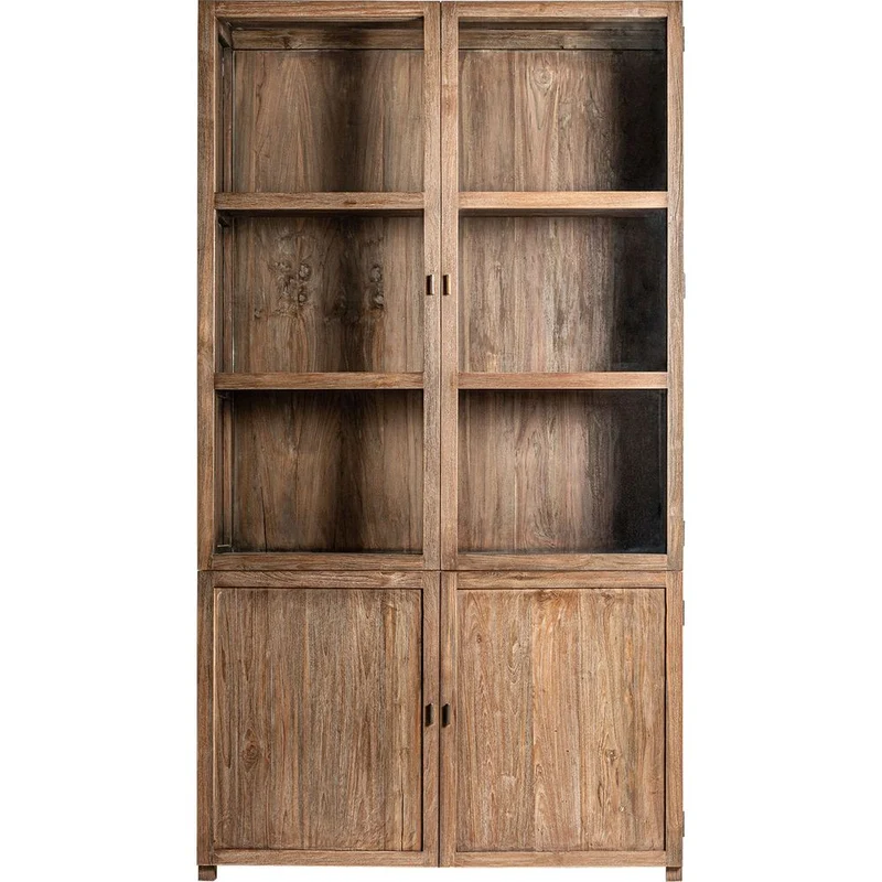 Vetrina country chic in legno di teak massello