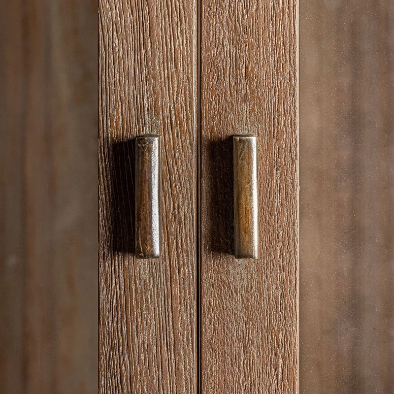 Vetrina country chic in legno di teak massello