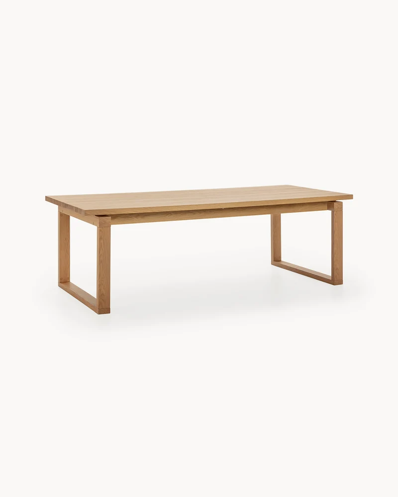 Tavolo da pranzo con piano effetto legno Rina