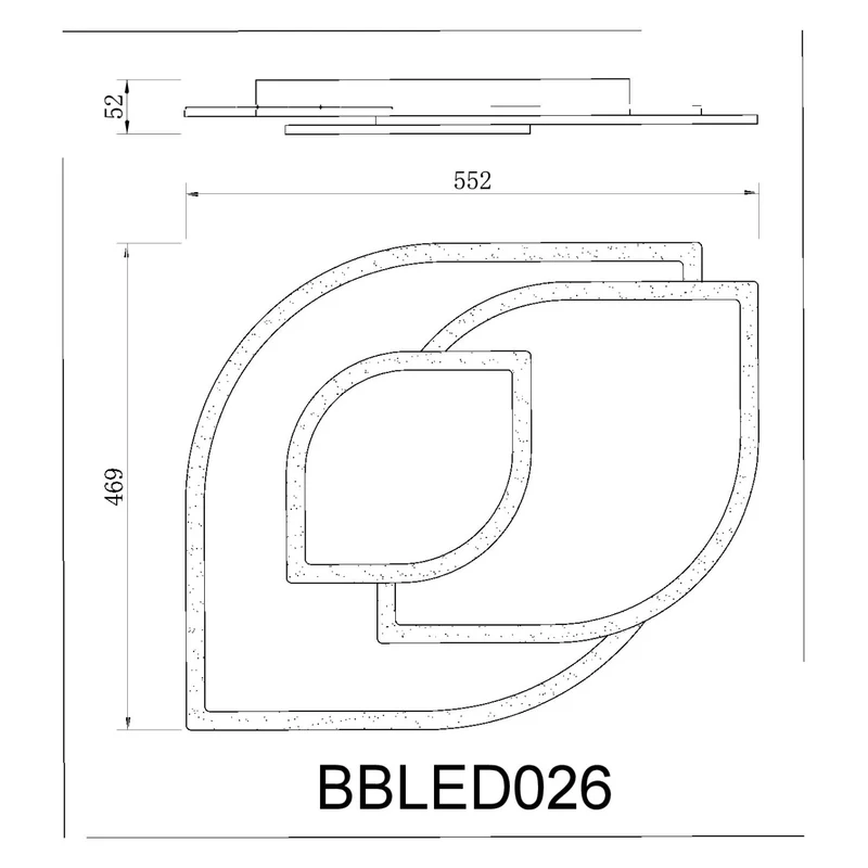 BUYBUY Lampadario LED 65W, Telecomando 2.4G, Luce Regolabile 5500lm BBLED026
