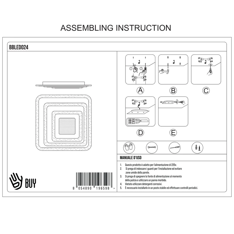 BUYBUY Lampadario LED 81W, Telecomando 2.4G, Luce Regolabile 6700lm BBLED024
