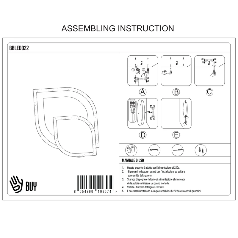 BUYBUY Lampadario LED 24W, Luce Regolabile 2500lm BBLED022