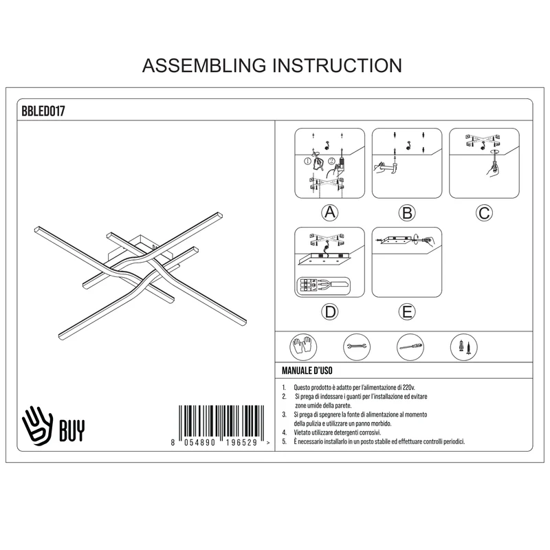 BUYBUY Lampadario LED 40W, Luce Regolabile 2300lm BBLED017