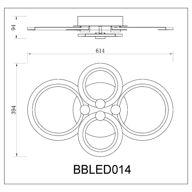 BUYBUY Lampadario LED 50W, Telecomando 2.4 G, Luce Regolabile 5500lm BBLED014