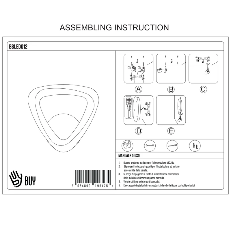 BUYBUY Lampadario LED 12W, Luce Regolabile 1300lm BBLED012