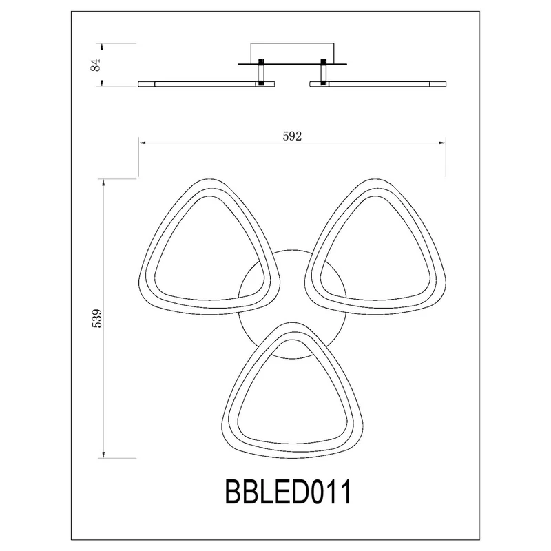 BUYBUY Lampadario LED 53W, Telecomando 2.4G, Luce Regolabile 6300lm BBLED011