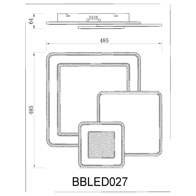 BUYBUY Lampadario LED 93W, Telecomando 2.4G, Luce Regolabile 5700lm BBLED027