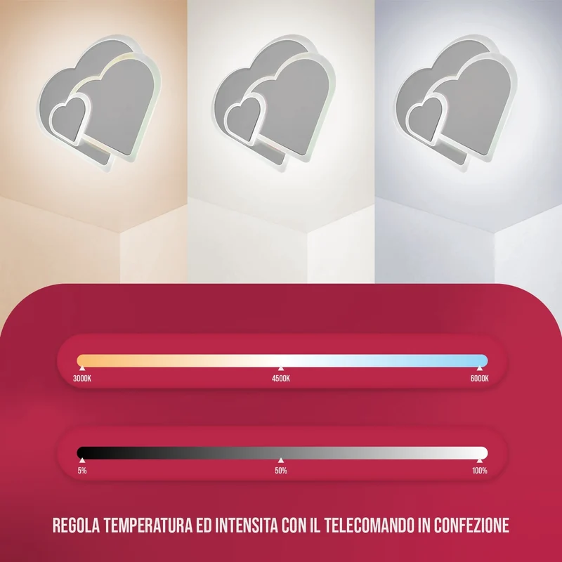 BUYBUY Lampadario LED 74W, Telecomando 2.4G, Luce Regolabile 4600lm BBLED023