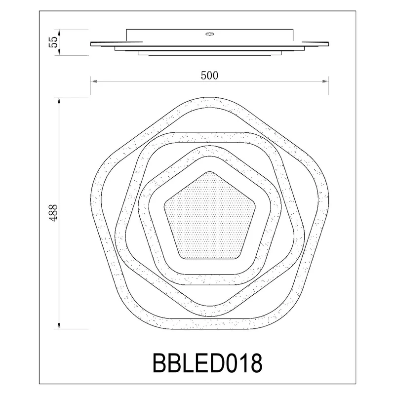 BUYBUY Lampadario LED 77W, Telecomando 2.4G, Luce Regolabile 5900lm BBLED018