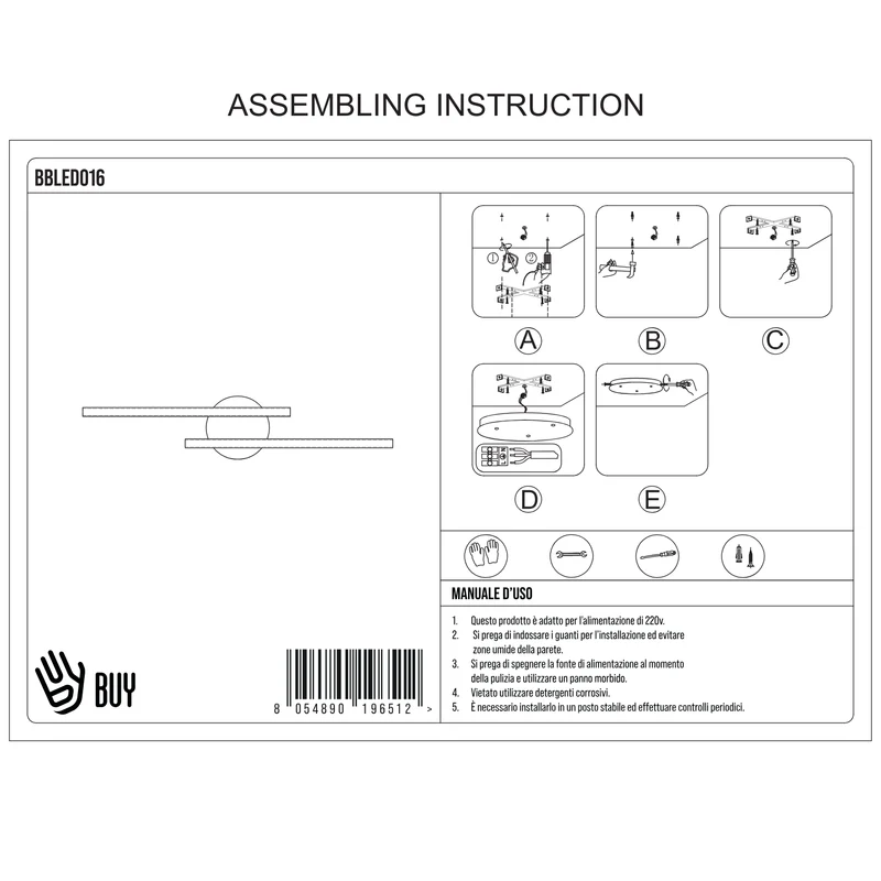 BUYBUY Lampadario LED 14W, Luce Regolabile 1000lm BBLED016